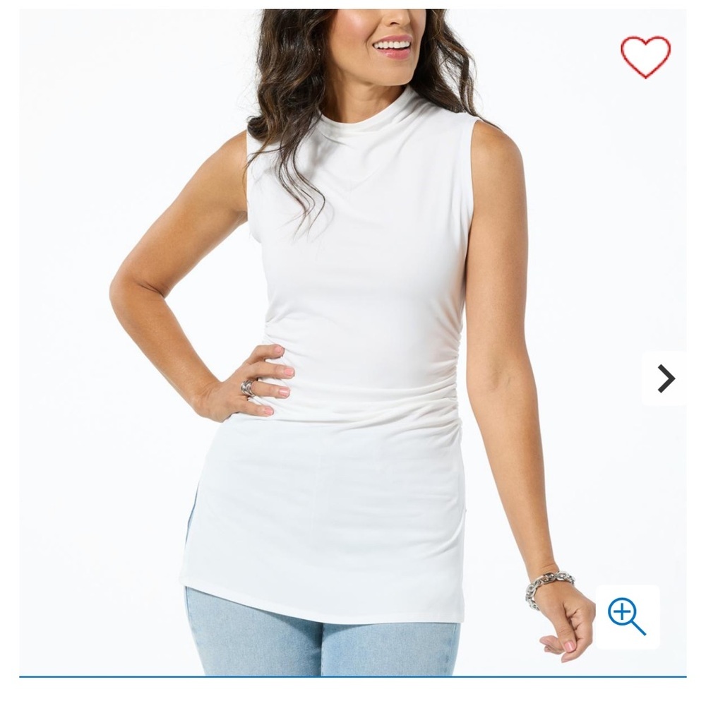 Christian Siriano White Mock Neck Tank - Picture 1 of 3